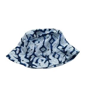 Sterling Baby Hat White Blue Geometric
